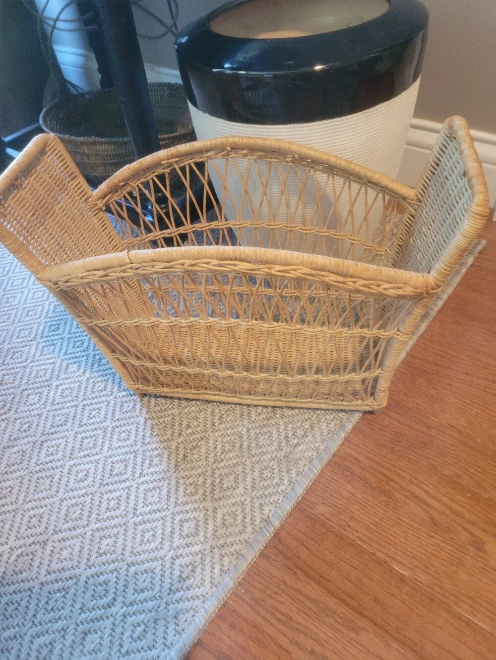 Natural Wicker Magazine Rack - Natural Color. Versatile Multiple Uses In Home